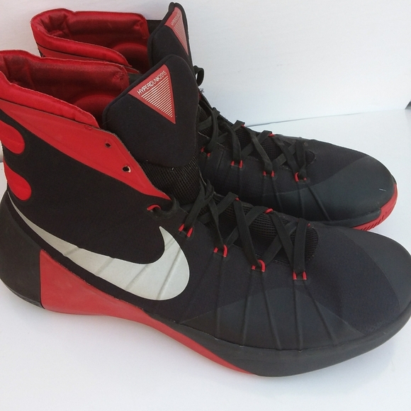 Nike Men's Hyperdunk2015 Black and Red High-Top Sneakers - Picture 1 of 7